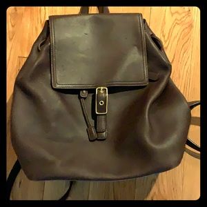 Leather Coach backpack purse